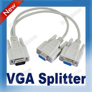   Monitors Y Splitter Cable For VGA Video Used to Connect Two VGA  