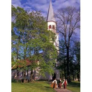  Girls in Traditional Latvian Dress Coming from a Church in 