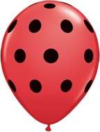 RED BLACK POLKA DOT BALLOONS Ladybug party supplies NU  