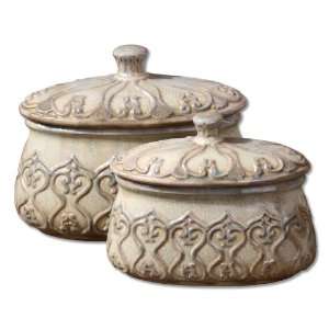 Uttermost 11 by 7 1/2 by 14 Inch Ronin Containers, Set of 2  