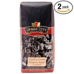 Urban City Coffee Vanilla Creme Ground, 16 Ounce Bags (Pack of 2 