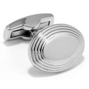   Oval Cufflinks with Ridged Edges in a Nice Gift Box (ck14) Jewelry