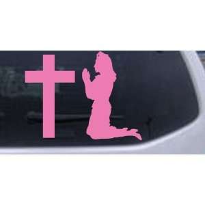 Nurse At Cross Christian Car Window Wall Laptop Decal Sticker    Pink 