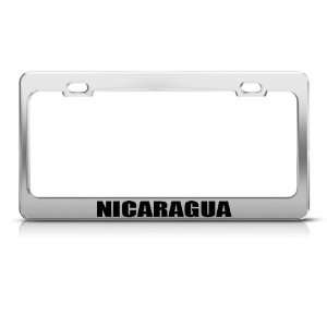  Nicaragua Flag Chrome Country Metal license plate frame 