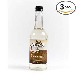 Valetta Flavor Company Coconut Coffee Syrup, 25.4 Ounce Bottles (Pack 
