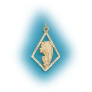  14k Blessed Mother Pemdant (yellow gold) Jewelry