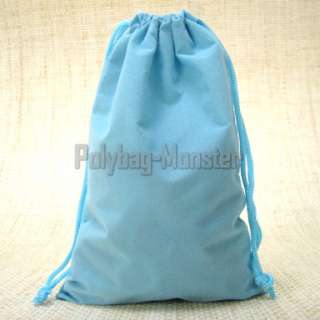 10 Light Blue Velvet Square Pouch Jewelry Gift Bag 6x9  