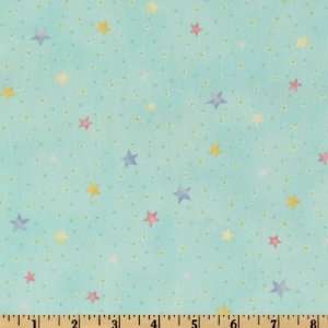  44 Wide Hey Diddle Diddle Stars Aqua/Multi Fabric By The 
