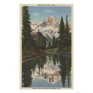  Mt. Rainier, WA   Mirror Lake with Mt. Reflection Premium 