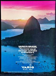 Vintage 1976 Varig Brasilian Airlines Magazine Print Ad  