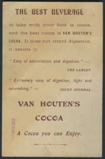 Advertising Trade Card Van Houtens Cocoa 1890  