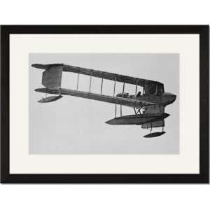  Black Framed/Matted Print 17x23, Burgess Sea Biplane of 