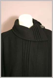 Vintage 80s Modern AVANT GARDE Black Wool Origami Cape Coat M  