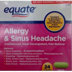  Equate Allergy and Sinus Headache 24 Caplets Compare to 