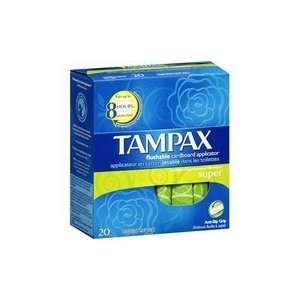  Tampax Flushable Cardboard Tampons Super, Unscented, 20ct 