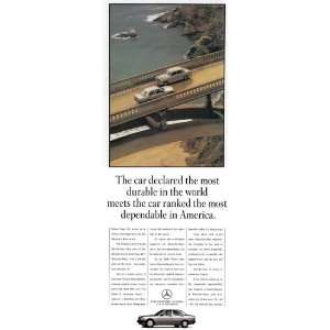 Print Ad 1990 Mercedes Benz Most Durable, Bridge Mercedes Benz 