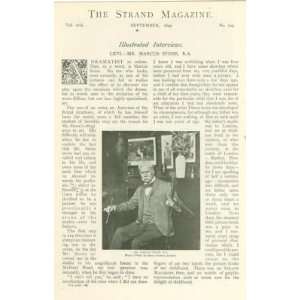  1899 Interview With Artist Marcus Stone illustrated 