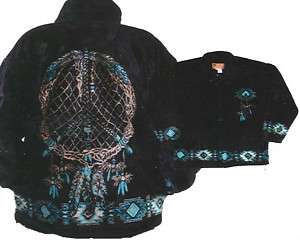 Dream Catcher Native American Plush Fleece Jacket Small  
