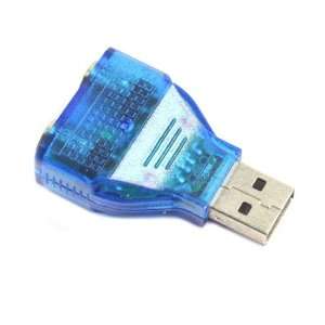  Mini USB to Ps2 Ps/2 Mouse Keyboard Converter Adapter Blue 