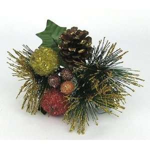  12 Christmas Glazed Mix Fruit Pick Ornaments 8in