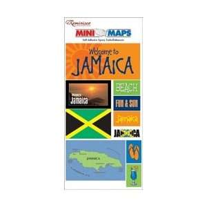   Maps Self Adhesive Epoxy Embellishments 4.5X8 Sheet   Jamaica Jamaica