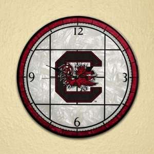  12in Art Glass Clock South Carolina