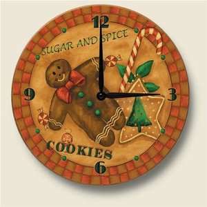    Wooden Wall Clock   Gingerbread   Made in USA