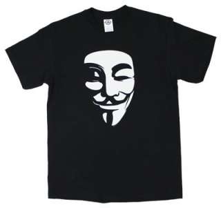 White Mask   V For Vendetta T shirt  