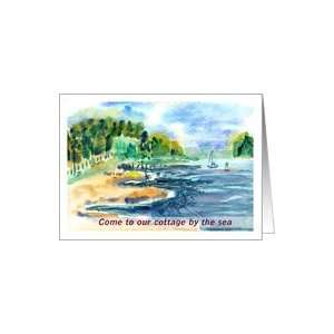  Invitation to our cottage by the sea, fishing Card Health 