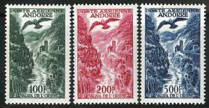 French Andorre Scott C2 C4 MH* Airmails 1955  