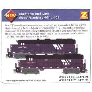  MicroTrains Montana Rail Link #401 GP 35 Diesel Locomotive 