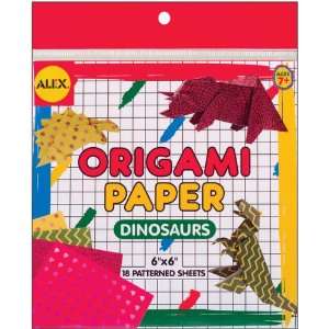  Origami Paper 6X6 18/Pkg Dinosaur Shapes   673972 Patio 