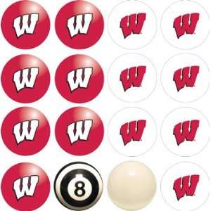  University of Wisconsin Pool Balls Home and Away Set   38% 