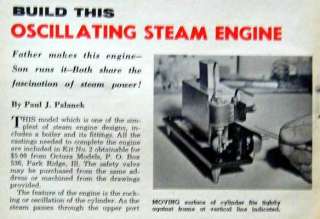 Oscillating Steam Engine & Boiler How To build PLANS  