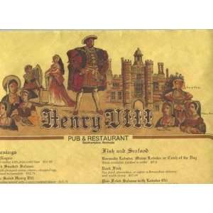  Henry VIII Pub Menu Scroll Southampton Bermuda Everything 