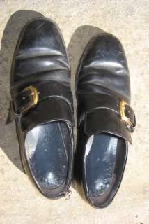   Leather Monkstrap Shoes with Buckle US Size 7.5 D 50s or 60s  