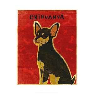  Chihuahua (black and tan) by John Golden 13.00X19.00. Art 