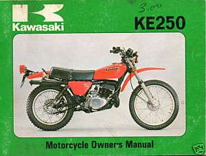 1979 KAWASAKI MOTORCYCLE KE250 OWNERS MANUAL  