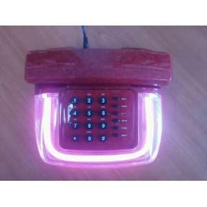    Neon Telephone NP 888 Red Marble With Pink Neon Light Electronics