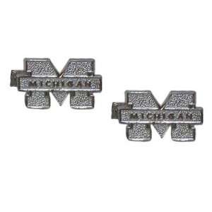  Sterling Silver University of Michigan M Cuff Links 