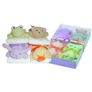 Piece Set Cotton Terry Washcloths With Frog   Bear   Bunny   Duck 