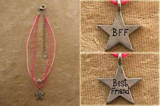 Lot Of 5 Pcs best Friend & Bff Pink Ankle Bracelets  