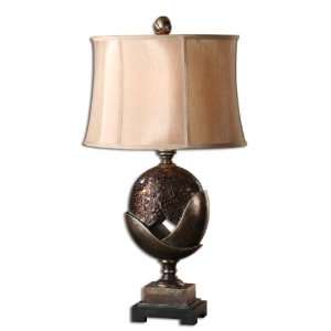  Uttermost 33 Inch Atara Table Lamp In Crushed, Amber Gold 