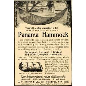 1909 Ad D W Shoyer Panama Hammock Outdoor Furniture   Original Print 