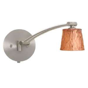   Nico 1 Light Swing Arm Wall Light   Satin Nickel Finish / Stone Copper