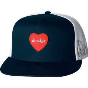  Chocolate Heart Mesh Hat Adjustable Navy White Skate Hats 