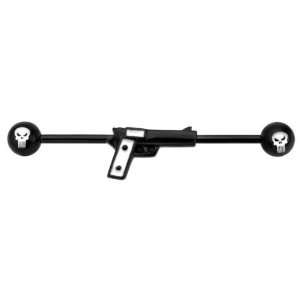   Punishers 1911 Colt .45 Caliber Charm Industrial Piercing Barbell 14G