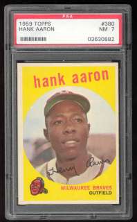 1959 Topps Hank Henry Aaron PSA 7 NM #380 Braves  