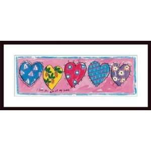   Love You with All My Hearts   Artist Sally Huss  Poster Size 12 X 36