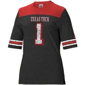   Texas Tech Red Raiders #1 Black Ladies College Football Jersey T shirt